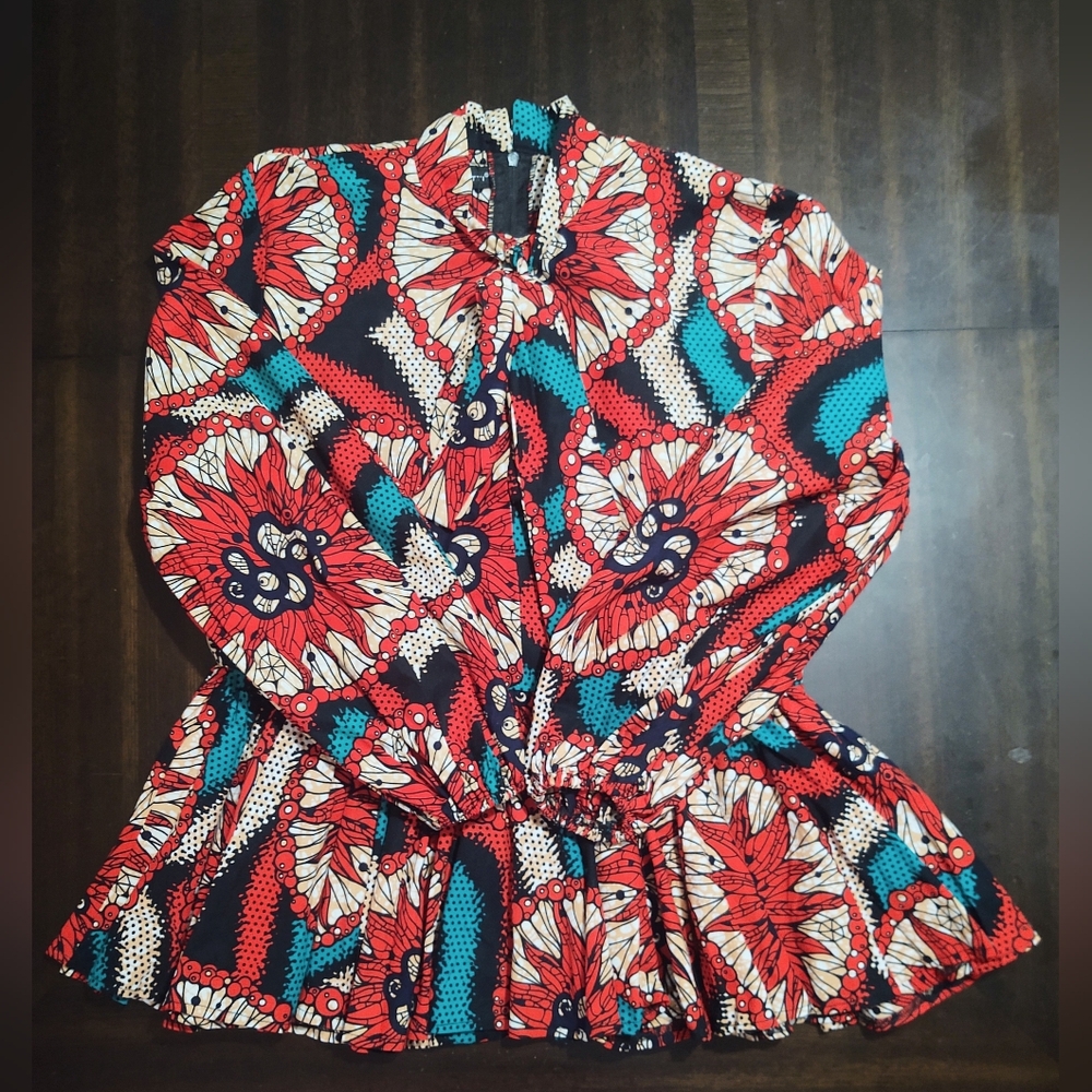 NWT Mae Otti African Waxed Cotton Top - Picture 3 of 10